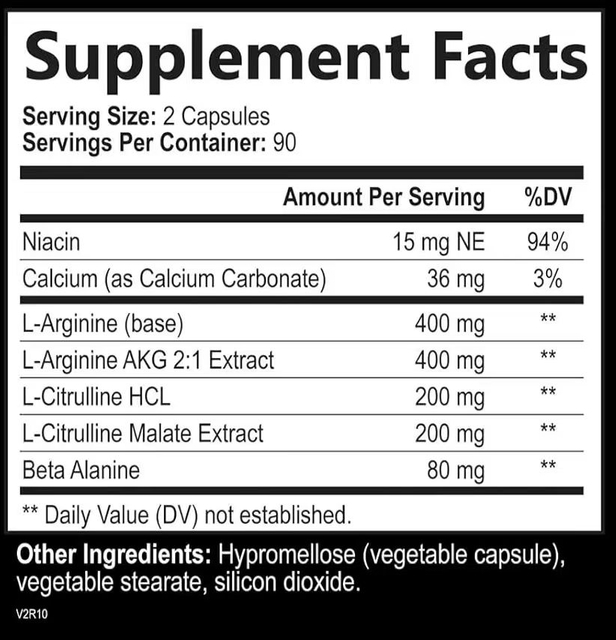 Ekstra styrke nitrogenoxid booster - 3X styrke L-arginin, citrullin og beta alanin - Premium nitrogen booster