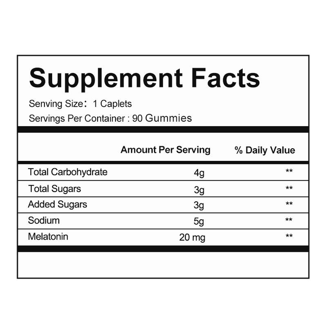 Kapia Melatonin Whakaritea, He awhina Moe mo te Pakeke, 60 Kapia Melatonin Reumere Repere, Tāpiritanga Moe Pakeke
