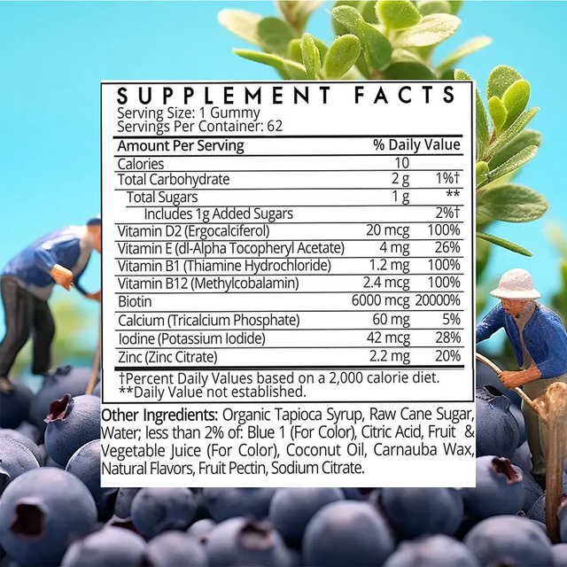 OEM gumijevi z vitamini in biotinom, ki spodbujajo zdravje las, kože, nohtov in kosti