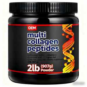 OEM 600 g kollagenpulver i helsekostkvalitet, underst&oslash;tter hud- og h&aring;rsundhed, antioxidantbeskyttelse