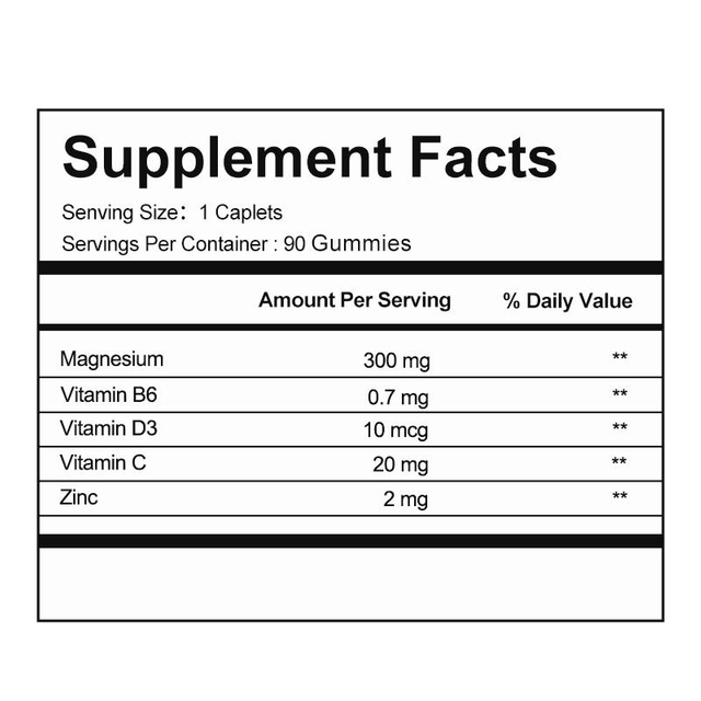 OEM/ODM خواب طبیعی بزرگسالان، تسکین استرس و پشتیبانی از ماهیچه‌های منیزیمی، وگان و غیر GMO